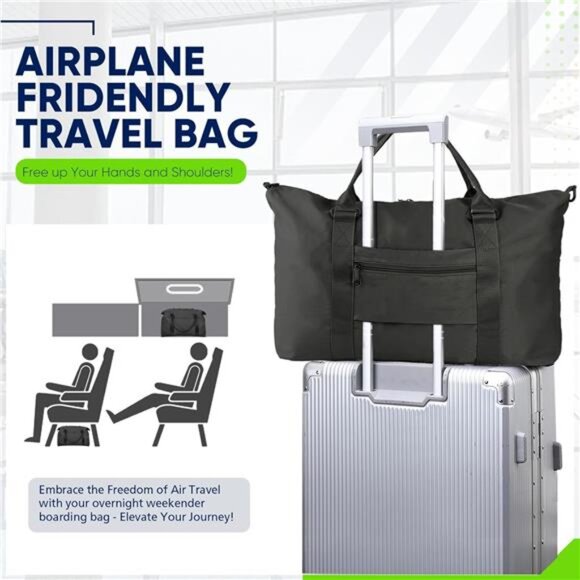 Travel Duffle Bag, Weekender Travel Bag Men Small Gym Bag for Women, Hospital - Picture 3 of 8